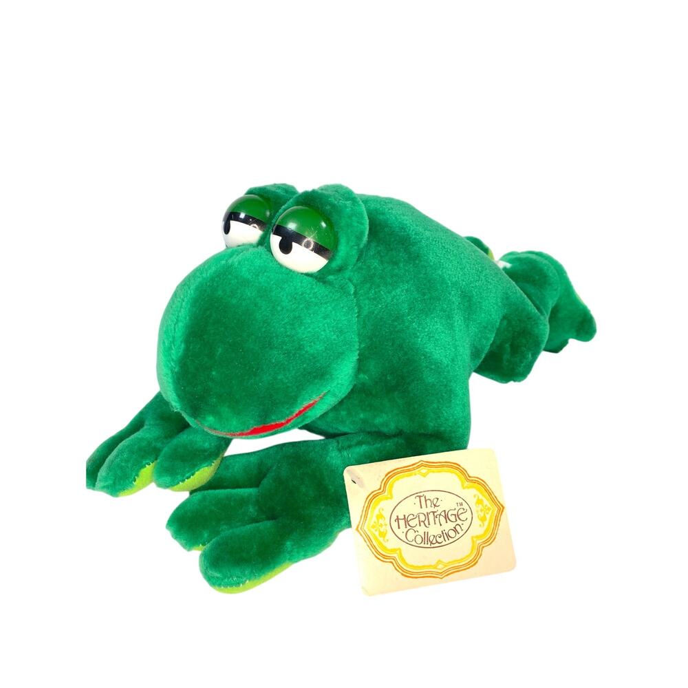 Frog Stuffed Animal Heritage Collection Ganz Bros Plush Hang Tag Ribbit Sound